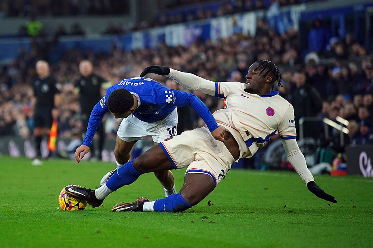 English Premier League Soccerr 2024-25 Everton vs Chelsea football photos: Axel Disasi