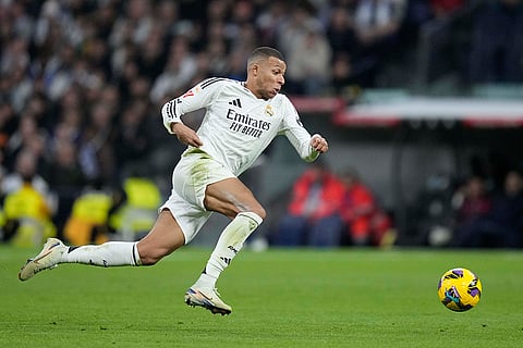 La Liga 2024-25: Real Madrid's Kylian Mbappe runs to the ball