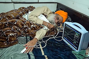 Photo: PTI : Jagjit Singh Dallewal hunder strike