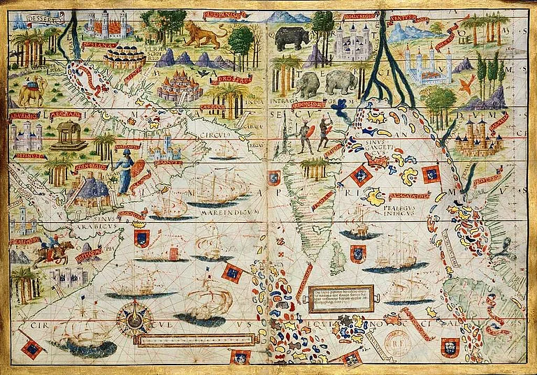 A Portuguese map made in 1519 depicting Indian Ocean areas. - Wikimedia Commons