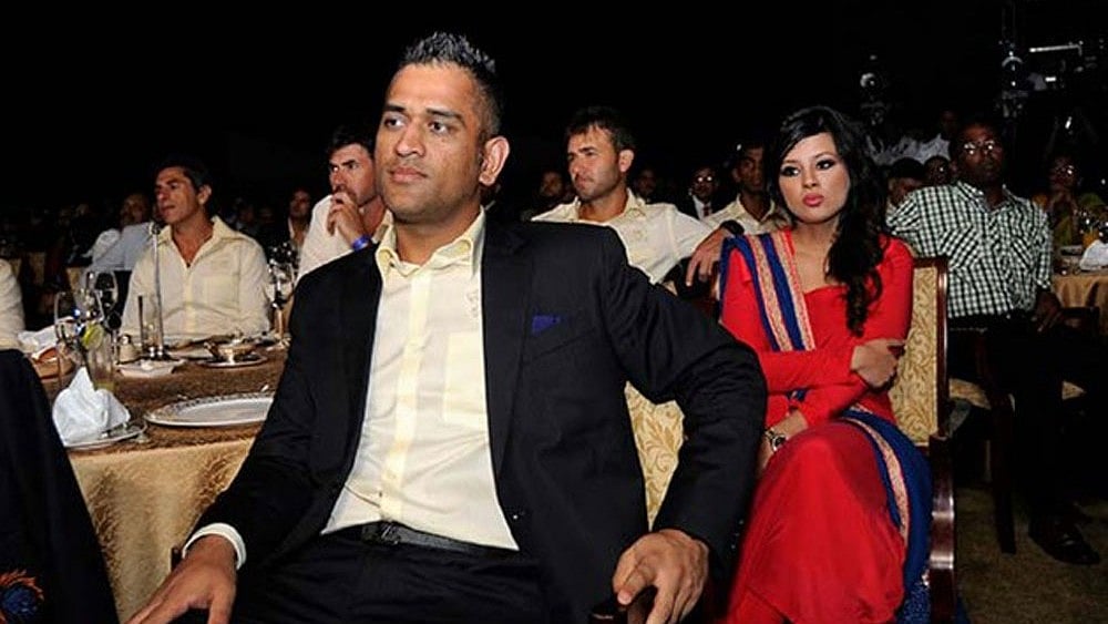 File : File image of MS Dhoni with his wife Sakshi.
