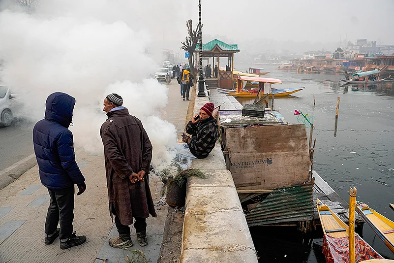 North India winter weather: Dal Lake in Srinagar