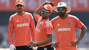 Rohit Sharma, Yashasvi Jaiswal and Shubman Gill in India practice