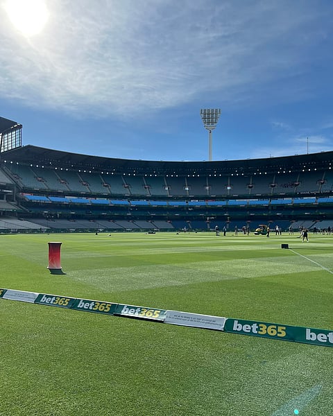 The lush outfield at the Melbourne Cricket Ground