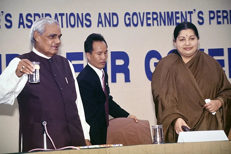Atal Behari Vajpayee with J. Jayalalitha