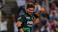 Pakistan Vs South Africa LIVE Score, 2nd ODI: Hosts Lose Three Wickets Early; Salman, Saim At Crease | PAK 58/3 (16) AP Photo/Halden Krog : Pakistan fast bowler Shaheen Afridi celebrates the wicket of Marco Jansen during the second ODI International cricket match between South Africa and Pakistan in Cape Town.