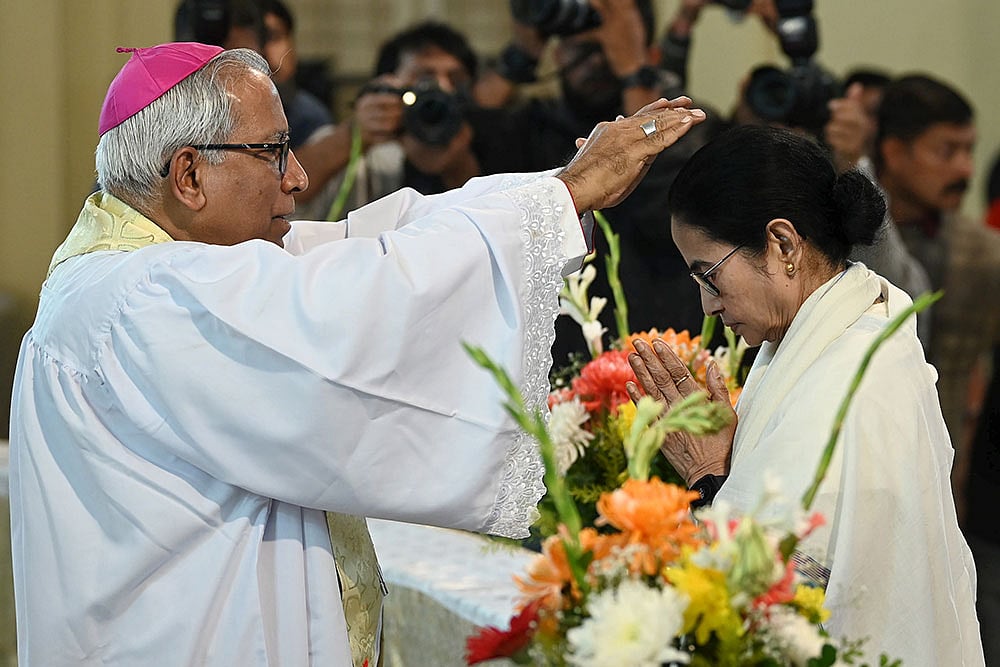 | Photo: PTI : Mamata Banerjee at Christmas celebrations