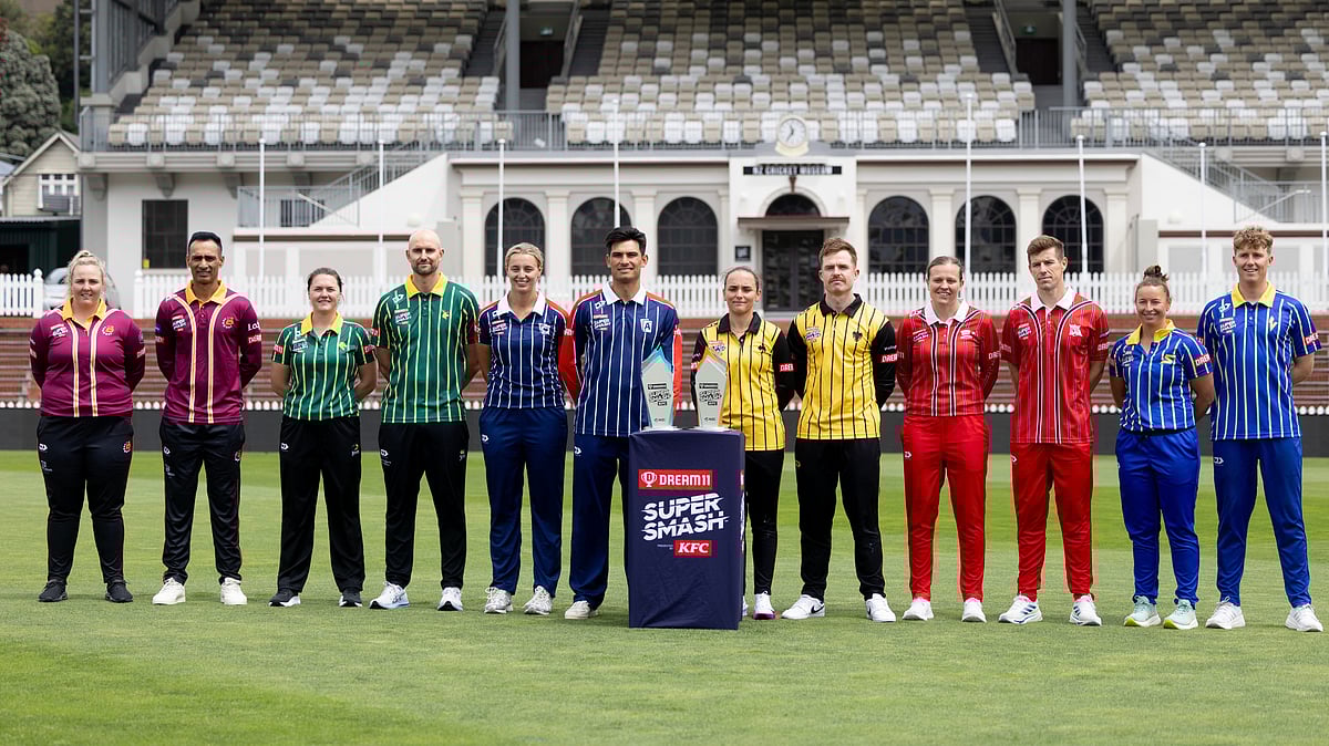 X/SuperSmashNZ : Players of all 12 teams don retro jerseys ahead of the start of Super Smash 2024-25.