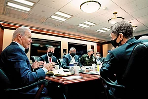| Photo: Getty Images : Pivotal Moments: Former US President Joe Biden meets with his National Security team