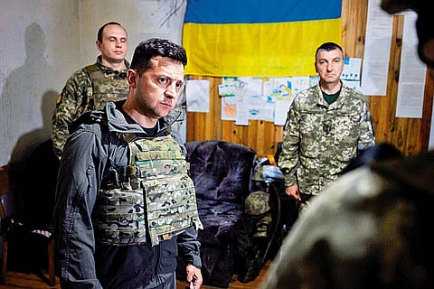 President of Ukraine Volodymyr Zelensky visits Donbas