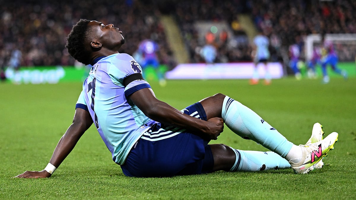 Bukayo Saka suffered an injury at Selhurst Park.