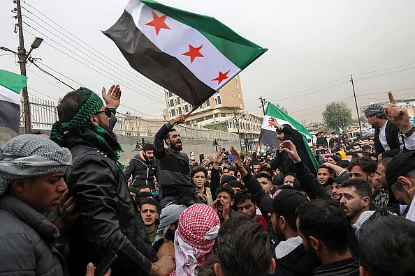 Opposition flag in Arbil, the capital of Iraqs northern autonomous Kurdish region