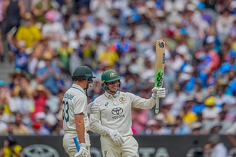 India Vs Australia, 4th Test Day 1: Australia's Usman Khawaja, right, celebrates his fifty runs