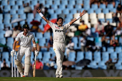 SA vs PAK 1st Test Day 1: Pakistan's Mohammad Abbas successfully appeals for LBW against South Africa's Tristan Stubbs