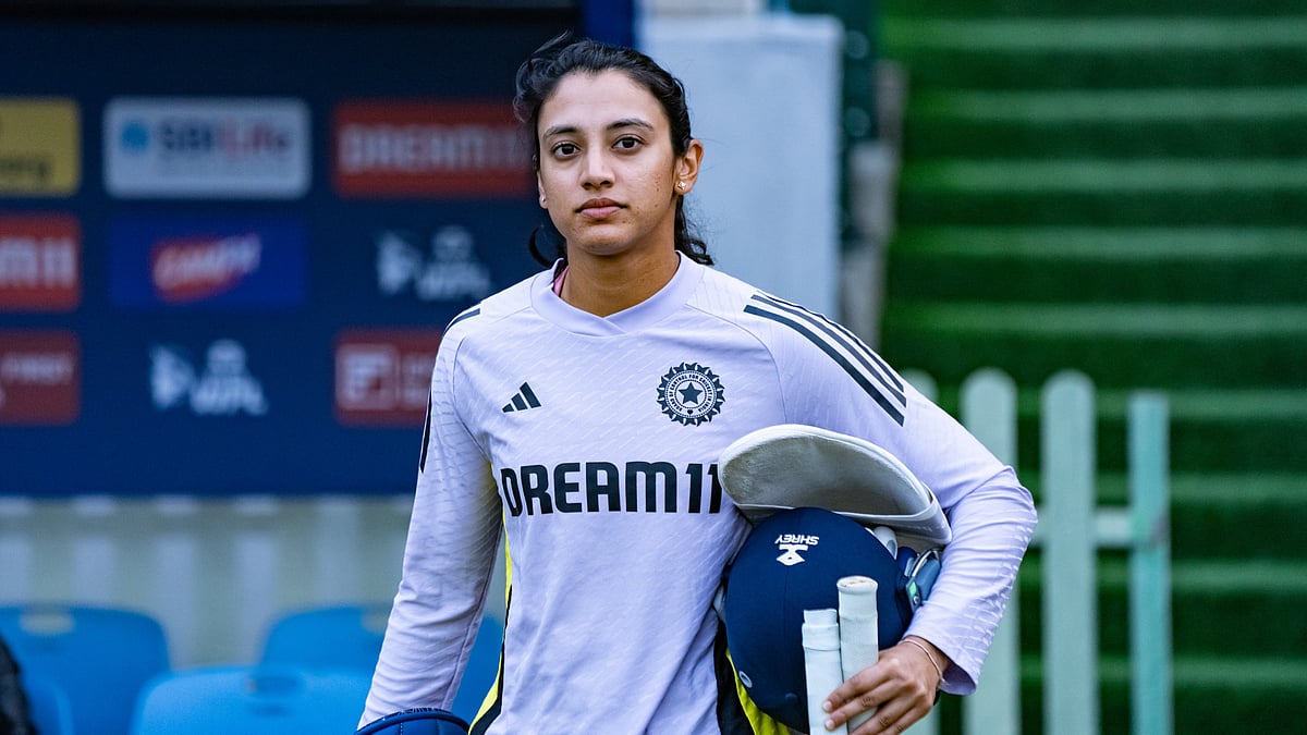 X|BCCIWomen : Smriti Mandhana at a practice session