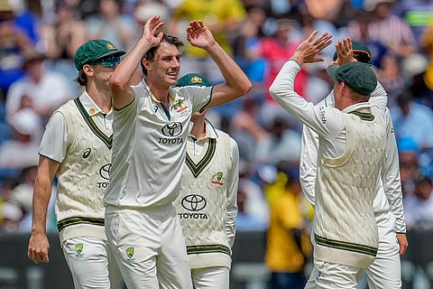 India Vs Australia, 4th Test Day 2: Australia's captain Pat Cummins celebrates the wicket of India's KL Rahul