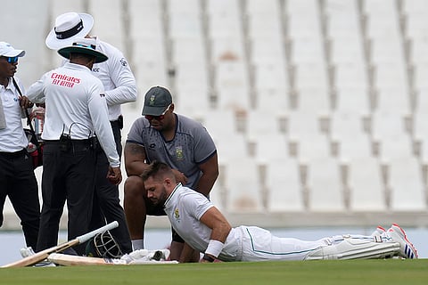 SA vs PAK 1st Test Day 2: South Africa's Aiden Markam is attended by team physio