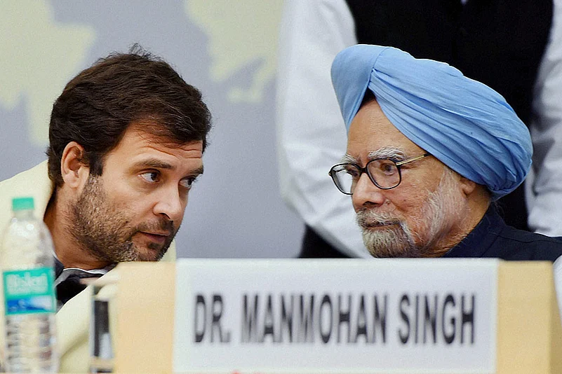 Manmohan Singh and Rahul Gandhi
