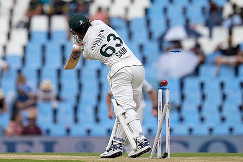 SA vs PAK 1st Test Day 2: Pakistan's Saim Ayub is bowled out by South Africa's Kagiso Rabada
