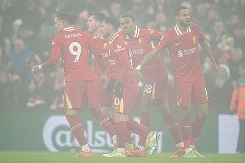 EPL 2024-25: Liverpool's Cody Gakpo celebrates after scoring his side's first goal