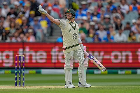 India Vs Australia, 4th Test Day 2: Australia's Steve Smith reacts after missing to play a shot