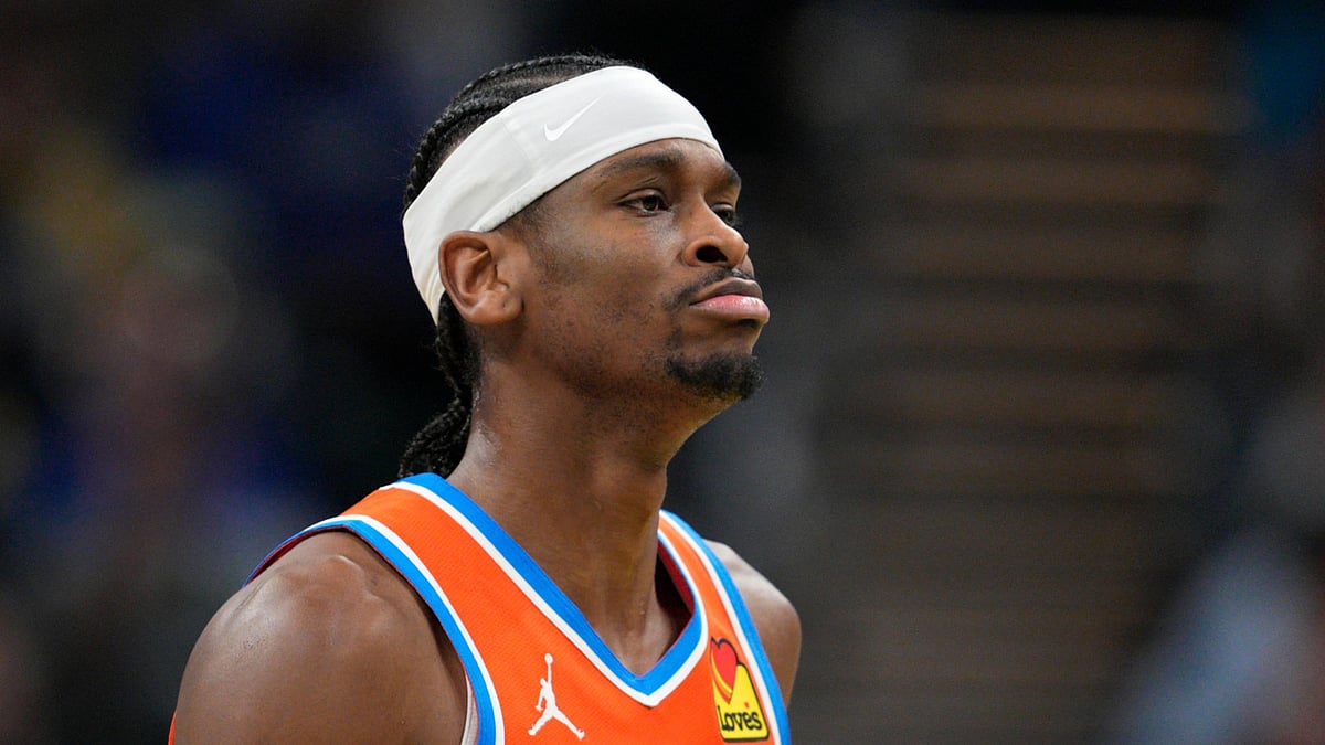 Shai Gilgeous-Alexander during the Oklahoma City Thunder's match against the Indiana Pacers. - null
