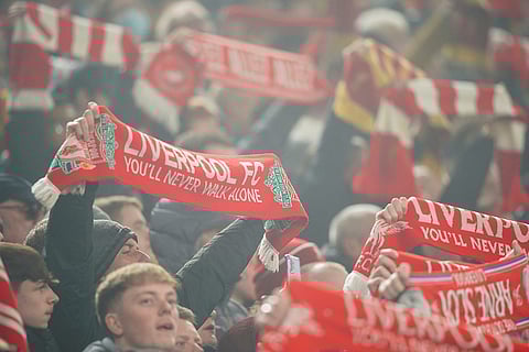 EPL 2024-25: Fans of Liverpool wait for the beginning of the game