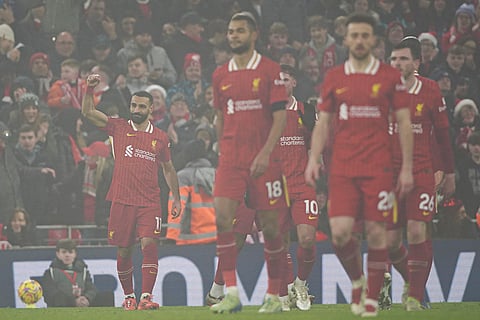 EPL 2024-25: Liverpool's Mohamed Salah celebrates after scoring his side's 3rd goal