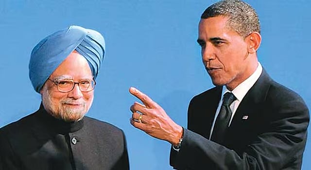 Manmohan Singh with Barack Obama