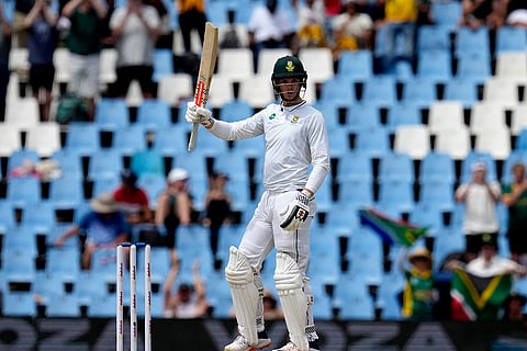 SA vs PAK 1st Test Day 2: South Africa's Corbin Bosch raises his bat after scoring half century