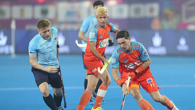 Hockey India League 2024-25 match between Delhi SG Pipers and Team Gonasika