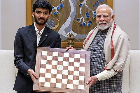 PM Modi with D Gukesh
