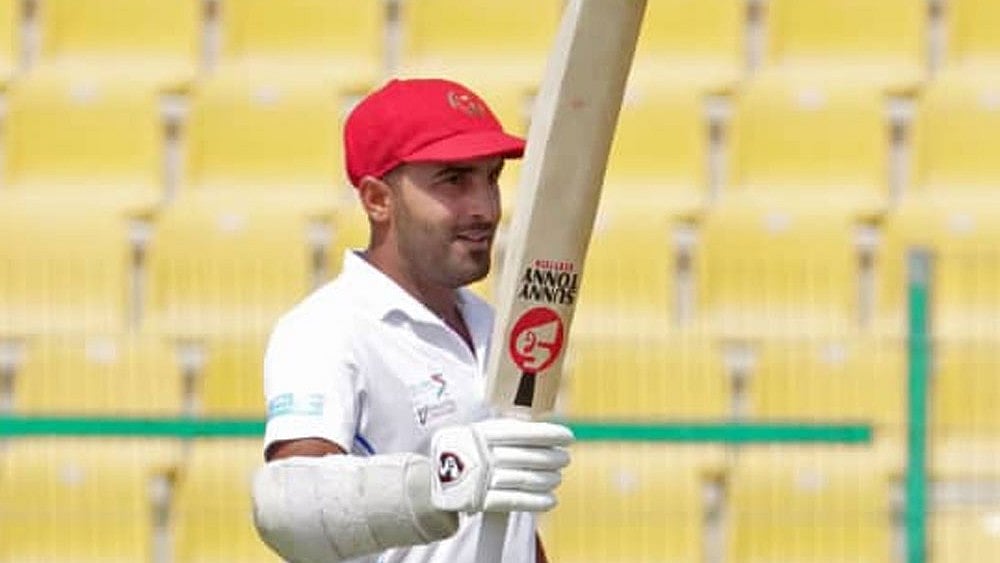 Photo: File : Captain Hashmatullah Shahidi in action for Afghanistan.