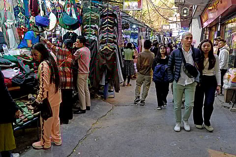 Majnu-Ka-Tilla is bustling with visitors exploring the latest Korean clothing and fashion accessories