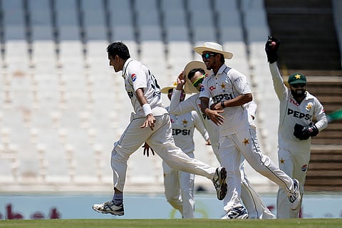 SA vs PAK 1st test Day 4: Pakistan's Mohammad Abbas celebrates after dismissing South Africa's David Bedingham