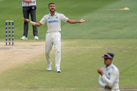 India Vs Australia, 4th Test Day 4: India's Akash Deep reacts after teammate Yashasvi Jaiswal drops a catch