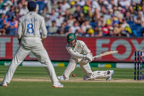 India Vs Australia, 4th Test Day 4: Australia's Nathan Lyon plays a sweep shot