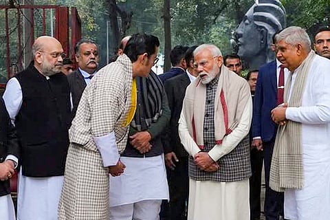 State funeral of Manmohan Singh: PM Modi interacts with Jigme Khesar Namgyel Wangchuck