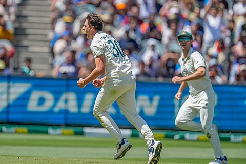 India Vs Australia, 4th Test Day 5: Pat Cummins celebrates the wicket of India's KL Rahul