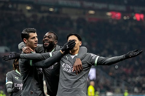 Serie A 2024-25: AC Milan's Tijjani Reijnders celebrates after scoring a goal