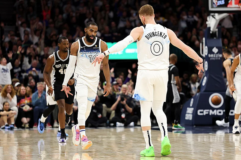 NBA 2024-25 Minnesota Timberwolves Vs San Antonio Spurs Basketball game photos: Mike Conley