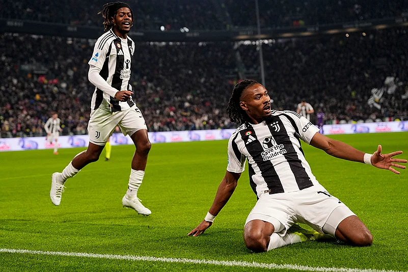 Italy Soccer Serie A match Juventus vs Fiorentina football pics: Khephren Thuram