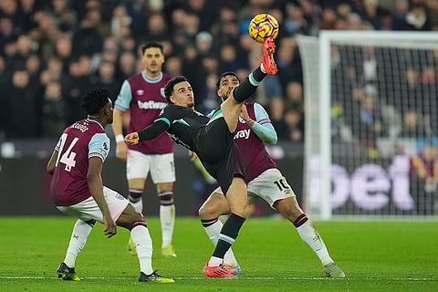 EPL 2024-25: Liverpool's Curtis Jones kicks the ball