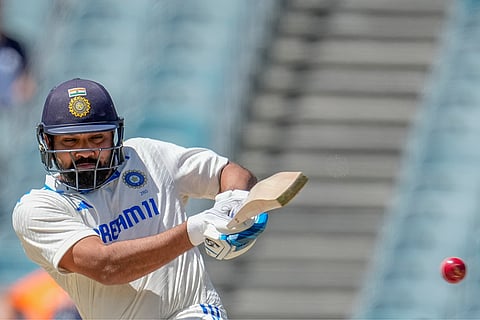 India Vs Australia, 4th Test Day 5: India's captain Rohit Sharma plays a shot