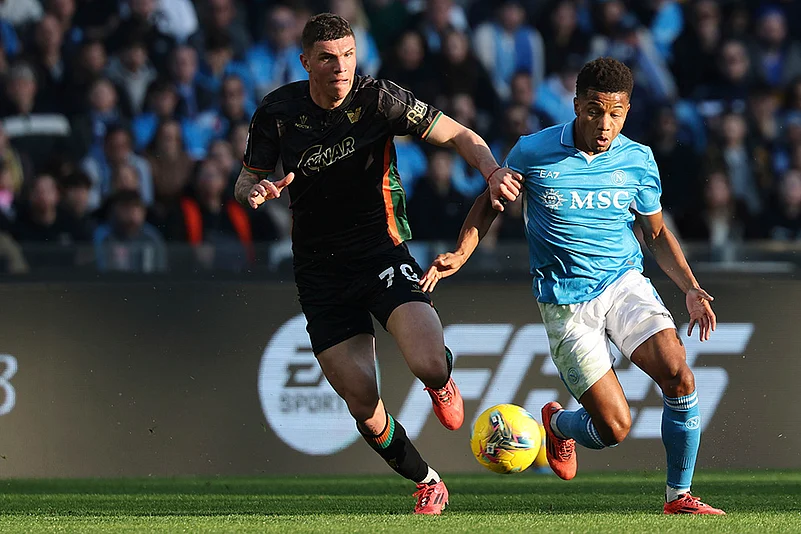 Italy Soccer Serie A Napoli vs Venezia football pics: David Neres Campos