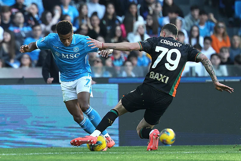 Italy Soccer Serie A Napoli vs Venezia football pics: David Neres Campos