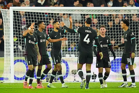 EPL 2024-25: Liverpool's Cody Gakpo celebrates scoring his side's second goal