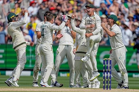 India Vs Australia, 4th Test Day 5: Australian players celebrates the wicket of India's Yashasvi Jaiswal