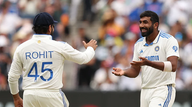 Rohit Sharma and Jasprit Bumrah during Indias fourth Test against Australia
