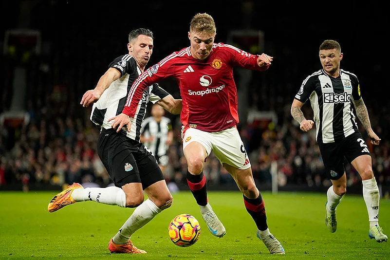 English Premier League soccer Manchester United and Newcastle match pics: Rasmus Hojlund
